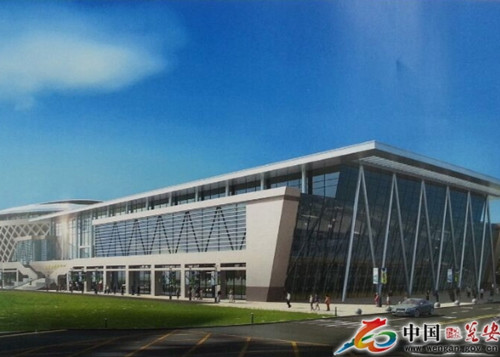 甕安縣全民健身活動(dòng)中心看臺(tái)安裝完畢